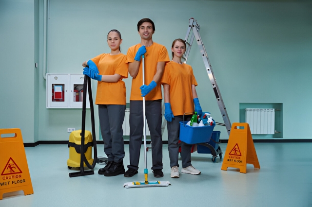 team of professional cleaners
